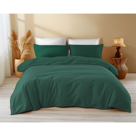 Copripiumino in Cotone Tinta Unita Verdone - Tempo di Dormire, 100% Puro Cotone, Morbido, Traspirante, Made in Italy Cm. 155X200 (1/5)
