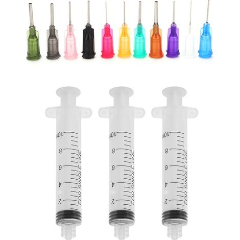 60 seringues en plastique de 10 ml avec 3 aiguilles et vis de fixation, outil jetable industriel manuel (1/5)