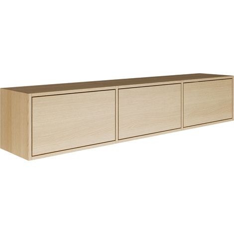 Selsey Framme – hängendes TV-Board mit drei Klappen, Holzoptik Eiche, 150 cm