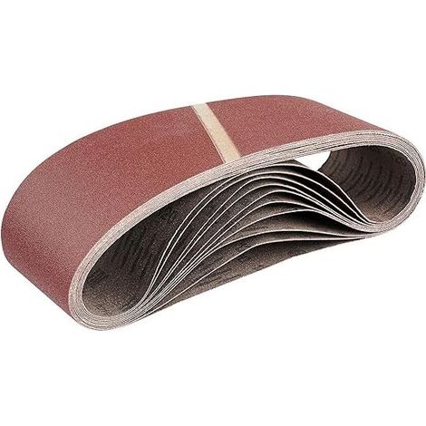 Banda abrasiva de 75 x 533 mm (25 piezas), bandas abrasivas mixtas (5 granos 40/60/80/120/180) para lijadoras de banda, banda abrasiva para lijadora (1/5)