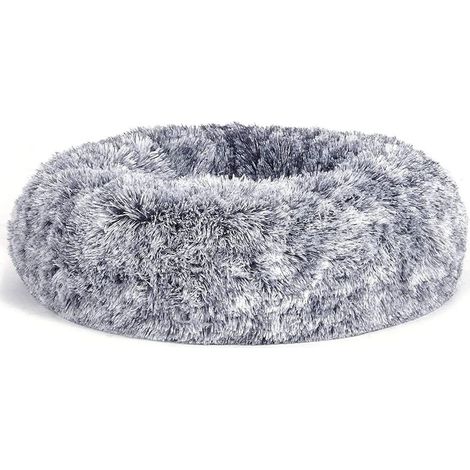 Panier pour chien ou chat design moelleux 70 x 20 cm confort optimal ambiance cosy en tissu peluche gris (1/3)