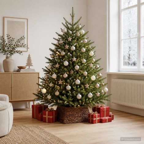 vidaXL Collier de sapin de Noël Carré Marron 60 x 60 x 28 cm (1/5)