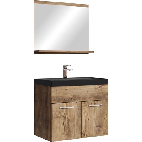 Mobile da bagno Montreal 02 60cm Rovere Marrone - armadio mobiletto lavabo