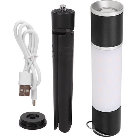Lampe de camping rechargeable USB multifonction 6 modes d'éclairage veilleuse extérieure noire (1/5)
