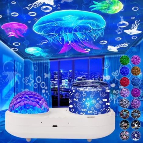 Irovami Projecteur vagues océaniques – 10 couleurs, 6 films, 360°, télécommande (1/5)