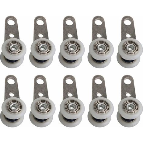 Filiyano-Lot de 10 roulettes pour fenêtres rondes ou portes coulissantes - métal et plastique (1/5)