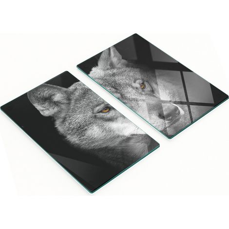 Set di taglieri da cucina in vetro temperato con motivo lupo, 2x30x52 cm (1/5)