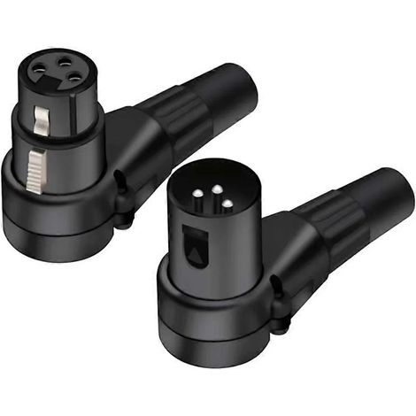 Connecteur XLR coudé à 3 broches mâle/femelle, prise microphone, câble audio amplifié (1/4)