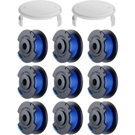 11 Pack Bobine Fil Coupe Bordure remplacements pour Ryobi One + AC14RL3A 18v 24v 40v Coupe Bordures, Bobine Ø 1,6mm, Longueur 30,17m (9 Bobine Fil Coupe Bordure,2 Couvercle) (1/5)