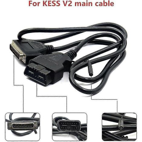 Connecteur Kess V2, câble de test principal 16 broches vers 25 broches, outil de diagnostic OBD2, câbles adaptateurs OBD-II, kits de réglage, convertisseur de broches DB25, câbles d'extension (1/5)