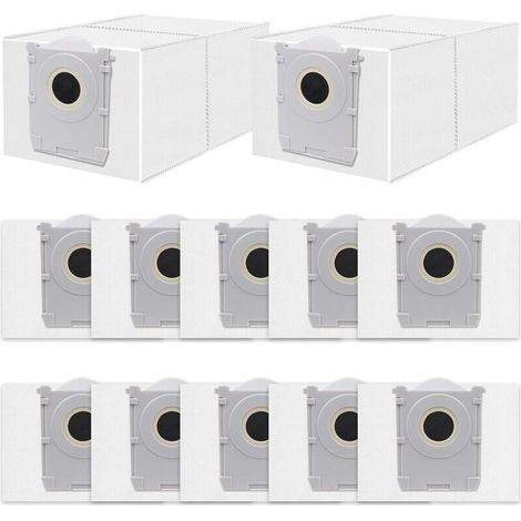 Lot de 12 sacs antibactériens pour aspirateurs robots Ecovacs Deebot X8 Pro/T50/T30C – Filtration efficace – Capacité 3L - DDB030041