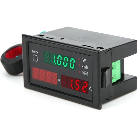 Voltmetre Numérique AC 220V avec Écran LED - Compteur Multifonction de Tension, Courant et Énergie, Moniteur de Puissance pour Tableau Électrique (1/5)