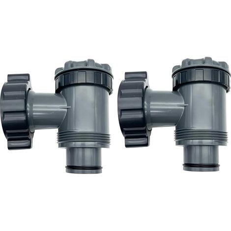 Vanne de entrée/sortie pour Compatible avec Coleman, Intex, Bestway, pompe de filtre de piscine hors sol, pièces de rechange de pompe de piscine, pour tuyau de 1-1/2 poucess(Lot de 2, B) (1/4)