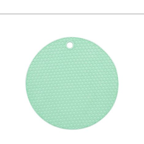 Set de table rond en caoutchouc, non toxique, antidérapant, résistant à la chaleur, lavable, tapis de table isolant pour tasses et bols, vert, 15,5 cm/6,1 pouces.