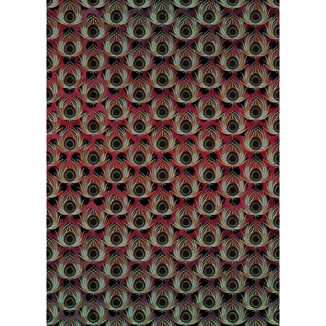 Papier peint panoramique classique Paon Rouge (1/4)