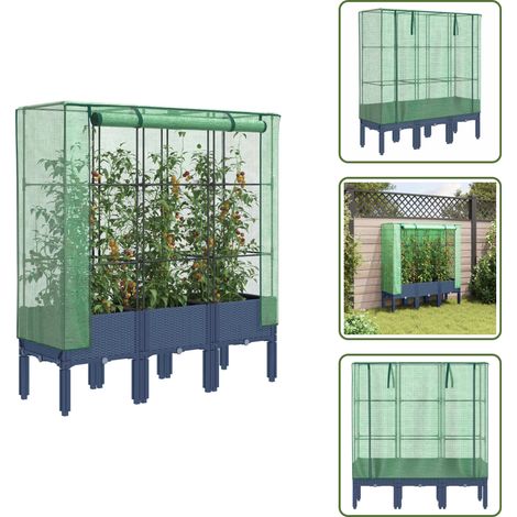 vidaXL Jardinière surélevée avec housse aspect rotin 120x40x140 cm (1/5)