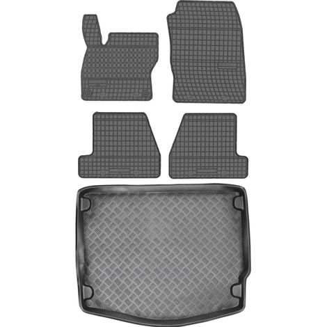 Juego de alfombrillas de goma para coche y maletero para Ford Focus III Hatchback (2010-2018).