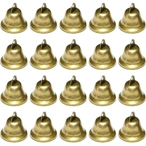 Vintage MICH-Glöckchen – Set mit 20 Stück – Dekoration für Hochzeit oder Weihnachten – Retro-Bronze-Metallschellen