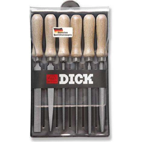Dick Schlüssel Feilen Satz 6 teilig, Hieb 100 mm, für Eisen, Stahl, NE-Metalle (1/3)
