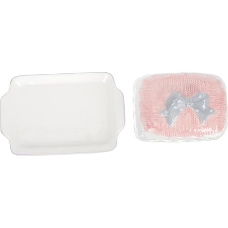 Boîte à Beurre en Céramique Rectangulaire Couvercle Assorti, Plat Délicat pour Service de Restauration la Maison ou Hôtels, Compatible Lave-vaisselle (1/5)