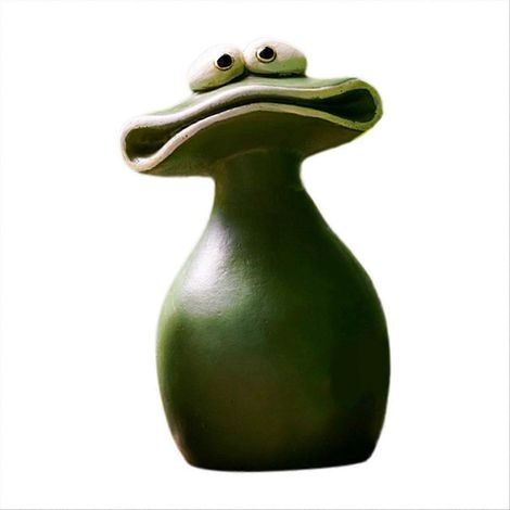 Pot de fleurs grenouille à grande bouche, artisanat en résine, décoration intérieure, ornements L (1/5)