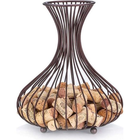 Porte-bouchons en métal pour présenter et organiser les bouchons de vin et de champagne, finition bronze.-AquaForge (1/5)