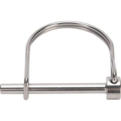Keenso Goupille de Verrouillage à Fil Robuste, Goupille de Verrouillage D'arbre de Type D pour Scie de Table, Attelage de Remorque, Camion, Bateau, en Acier Inoxydable 316 (4,8x5 0mm/0,19x1,97 pouces) (1/5)