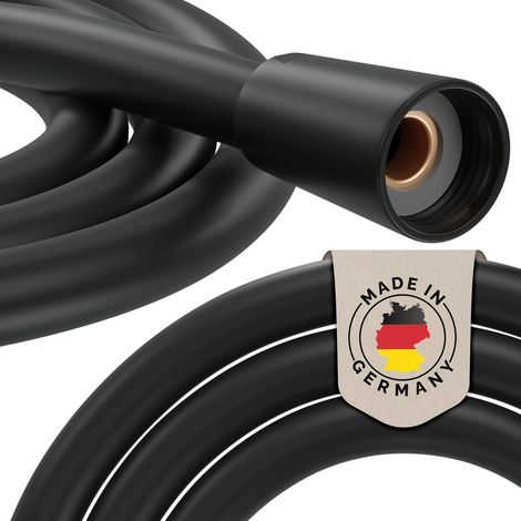 1 - Tuyau de douche - Accessoire salle de bain - Flexible anti-torsion haute pression avec joints inclus pour raccord G ½&34 - Noir - 200 cm