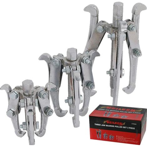 Neilsen 3pc Bearing Puller Pulley Remover Extractor Drop Forged Set 3" 4" 6"