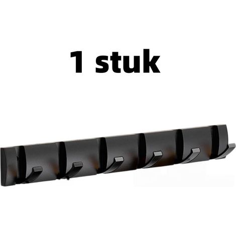 1 pièce patère murale invisible sans perçage pour suspendre manteaux et accessoires, longueur 48,5 cm, couleur noire