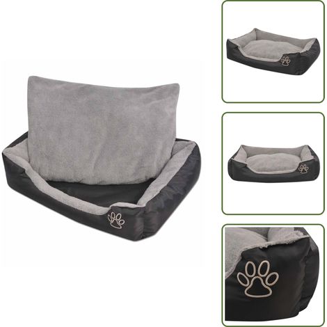Cuccia per cani con cuscino - vidaXL Cuccia per Cani con Cuscino Imbottito Taglia L Nero - Cuccia per cani in tessuto