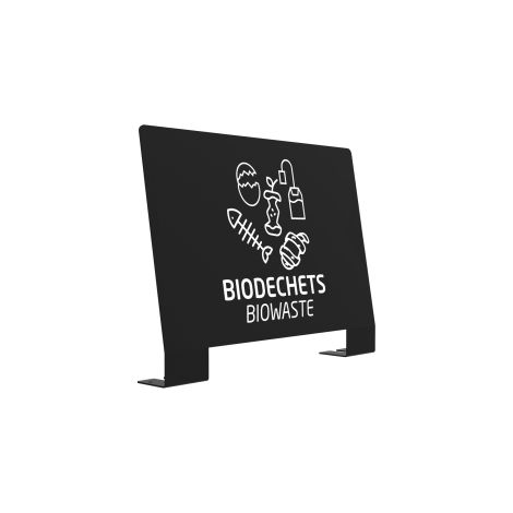 Plaque signalétique pour meuble Alitri - picto Biodéchets - gris manganèse
