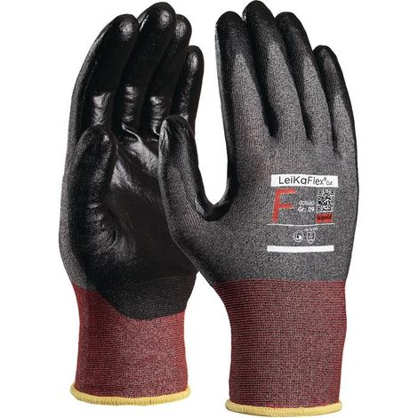 LEIPOLD Schnittschutzhandschuhe LeiKaFlex® CUT 1680 ESD Gr.9 grau/schwarz/rot meliert (1/4)