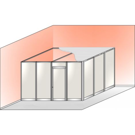 Box Modulare 2 Lati in Alluminio e Vetro Opale e Copertura - 4x3 m Colore Bianco Puro RAL 9010 - ITALFROM� (1/4)