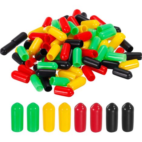 100pcs 6mm Caoutchouc Fin Capuchons Couverture Assortiment (1/5)