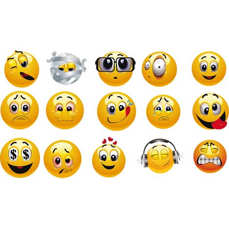 Aimants - émoticônes/smileys ronds en carton (1/3)