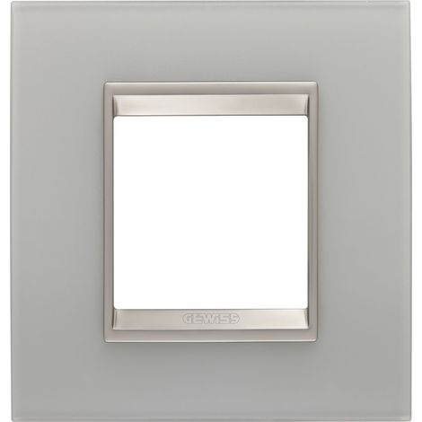 PLAQUE LUX 2P VERRE NATUREL GEWISS GW16222GT