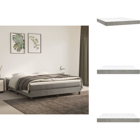 Matelas de lit à ressorts ensachés Gris clair 180x200x20 cm - Matelas À Ressorts Ensachés - Matelas Moelleux - Matelas Soutien Lombaire - Sommeil Réparateur - Literie (1/5)
