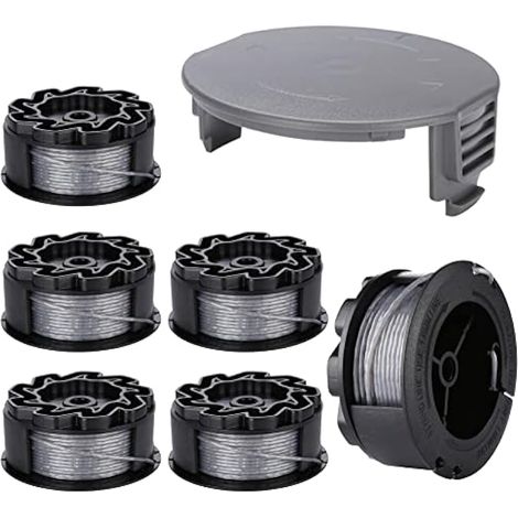 Passende Trimmerfadenspule für BOSCH UniversalGrassCut 18 18-26 18-260 F016800570 mit Abdeckung (6 Stück)