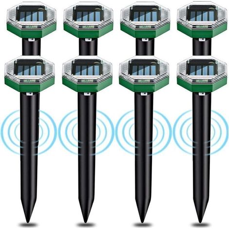 Repulseur Taupe Ultrason Solaire - ABS Imperméable IP65 - Pour Jardin Terrasse Pelouse - Lot De 8 Pieces (1/5)