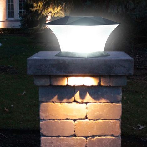 Lampe solaire LED pour pilier, applique murale/de portail extérieure étanche, applique murale de style européen pour villa, 18 pièces, perles de maïs avec batterie au lithium intégrée, lumière blanche (1/5)