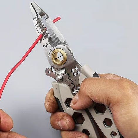 Pince coupante professionnelle multifonctionnelle pour électricien, pince à dénuder, pince à sertir, outils de coupe de fils à main (1/2)