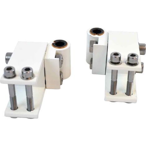 Paire Supports Bras Store Banne 40x40mm - Alu Blanc - MITJAVILA (1/4)