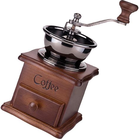 Moulin à café manuel en bois avec mouture réglable pour expresso, cafetière à piston et café filtre, idéal pour la maison, le bureau et les voyages.-AquaForge (1/5)