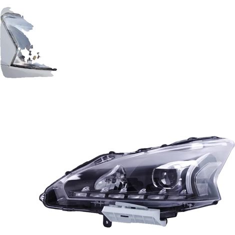 Gruppo ottico anteriore, DRL + lente Bi-Xenon, compatibile con modelli Nissan, kit LED (1/2)