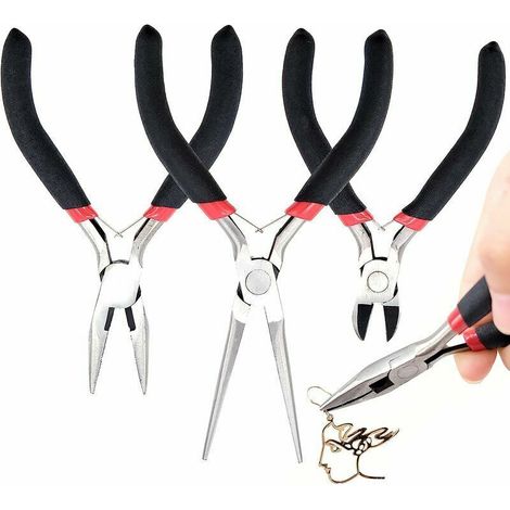 3 Pièces Pince Circlips Pinces à Bijoux Pinces a Bec Long avec Poignée Antidérapante Outils de Fabrication de Bijoux Bricolage (1/5)