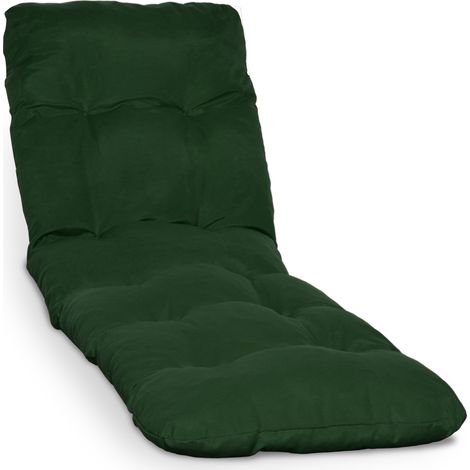 Beautissu Cuscino per lettini Prendisole e sedie a Sdraio Flair RL - Ideale in Spiaggia, Giardino, Balcone Verde scuro, 190x60x8 cm (1/5)