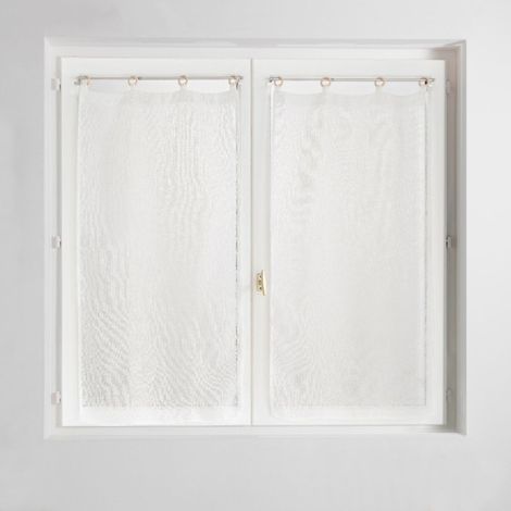 Paire de Voilages à Œillets "Minalisa" 60x160cm Blanc (1/4)