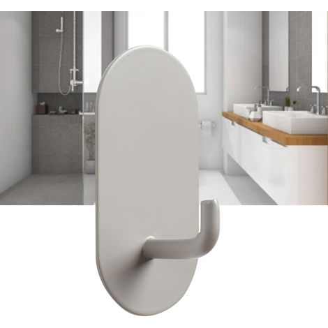 【Wandhaken】Selbstklebender Wandhaken, kein Bohren erforderlich, wasserdicht, einteilig, aus grauem Eisen, für Küche/Badezimmer (1/5)