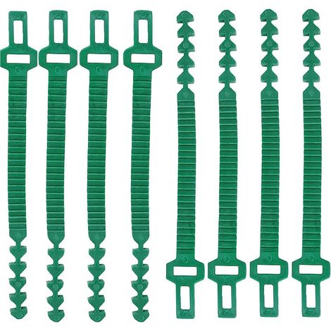 Attaches pour plantes (Lot de 8) — Attaches torsadées réglables, Fixations en plastique, Liens souples pour arbres, Attaches de jardinage emboîtables (1/5)